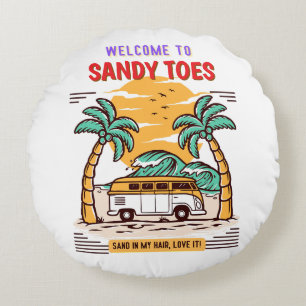 Welkom bij Sandy Toes Summer Beach Rond Kussen