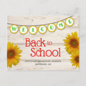 Welkom bij School Yellow Daisies Rustic Briefkaart (Voorkant)
