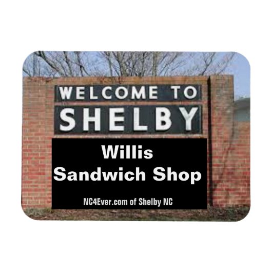 WELKOM BIJ SHELBY Willis Sandwich Shop Flexibel Magneet (Horizontaal)