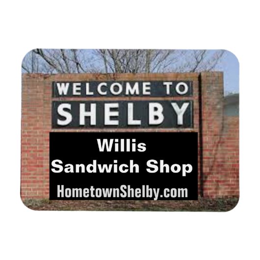 WELKOM BIJ SHELBY Willis Sandwich Shop Flexibele M Magneet (Horizontaal)