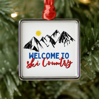Welkom bij Ski Country Christmas Tree Metalen Ornament