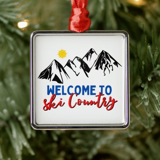 Welkom bij Ski Country Christmas Tree Metalen Ornament (Boom)