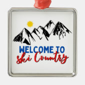 Welkom bij Ski Country Christmas Tree Metalen Ornament (Voorkant)