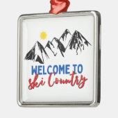 Welkom bij Ski Country Christmas Tree Metalen Ornament (Links)