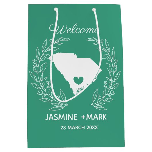 Welkom bij South Carolina bruiloft bevoordeelt aan Medium Cadeauzakje (Voorkant)