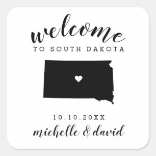 Welkom bij South Dakota Bruiloft aangepaste guns Vierkante Sticker