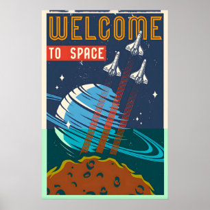 Welkom bij Space NASA-ruimtereisposterprint Poster