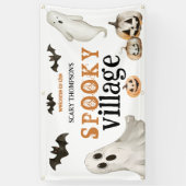 Welkom bij Spooky Village Ghosts Name Halloween Spandoek (Verticaal)