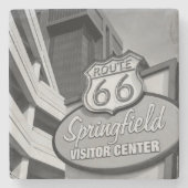 Welkom bij Springfield Grayscale Stone Onderzetter (Voorkant)