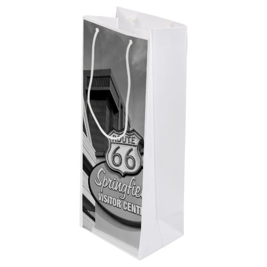 Welkom bij Springfield Grayscale Wijn Cadeautas (Voorkant Gekanteld)