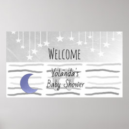 Welkom bij Stars en Moon Baby shower Persoonlijk Poster
