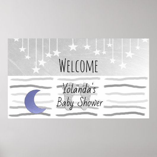Welkom bij Stars en Moon Baby shower Persoonlijk Poster (Voorkant)