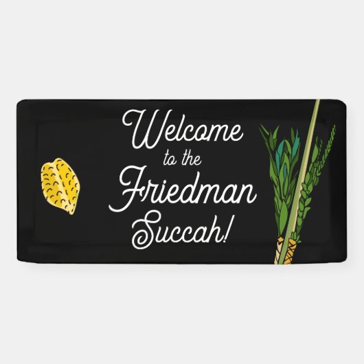 Welkom bij Succah Lulav Banner - gepersonaliseerd (Horizontaal)