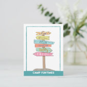 Welkom bij Summer Camp Custom Name Fun Sign Briefkaart (Staand voorkant)
