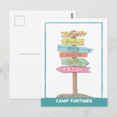 Welkom bij Summer Camp Custom Name Fun Sign Briefkaart (Voorkant / Achterkant)