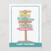Welkom bij Summer Camp Custom Name Fun Sign Briefkaart (Voorkant)