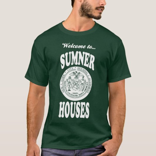 Welkom bij Sumner Houses - White Print T-shirt (Voorkant)