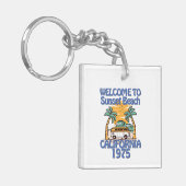 Welkom bij Sunset Beach - Vibes Sleutelhanger (Voorkant Links)