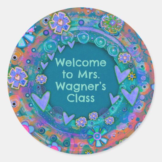 Welkom bij Teacher’s Class Personalized Ronde Sticker (Voorkant)