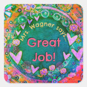 Welkom bij Teacher’s Class Personalized Vierkante Sticker