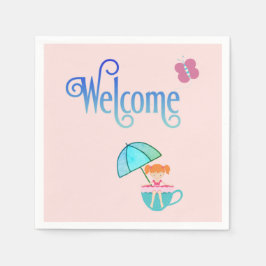 Welkom bij Teacup Girl Butterfly Square Servet