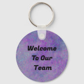 Welkom bij Team Abstract Company Coworker Medewerk Sleutelhanger (Voorkant)