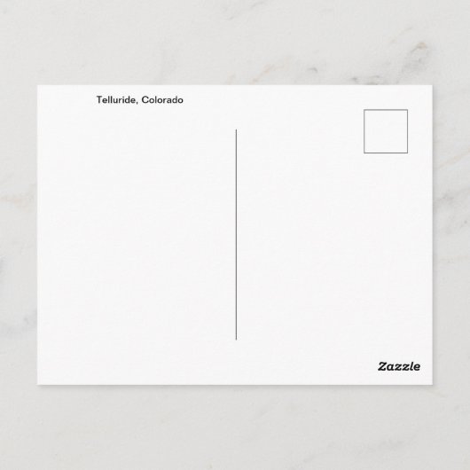 Welkom bij Telluride, Colorado Briefkaart (Achterkant)