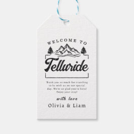 Welkom bij Telluride Colorado Wedding Minimalist Cadeaulabel