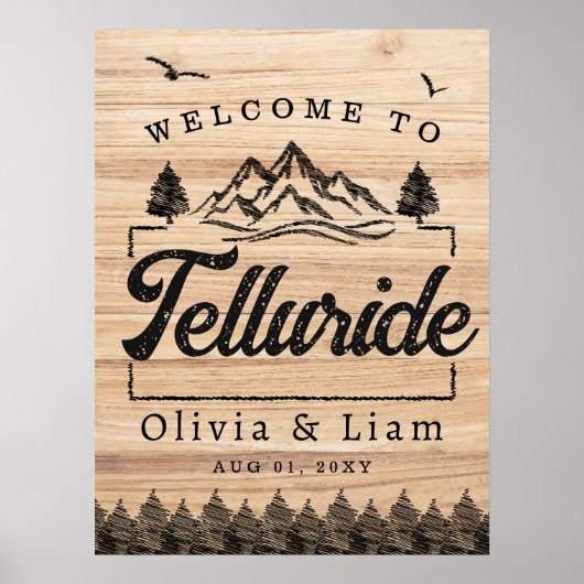 Welkom bij Telluride Colorado Wedding Minimalist Poster (Voorkant)