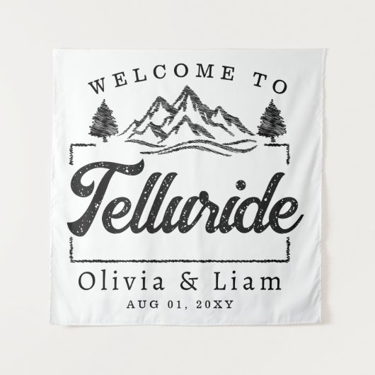 Welkom bij Telluride Colorado Wedding Minimalist Wandkleed (Voorkant)