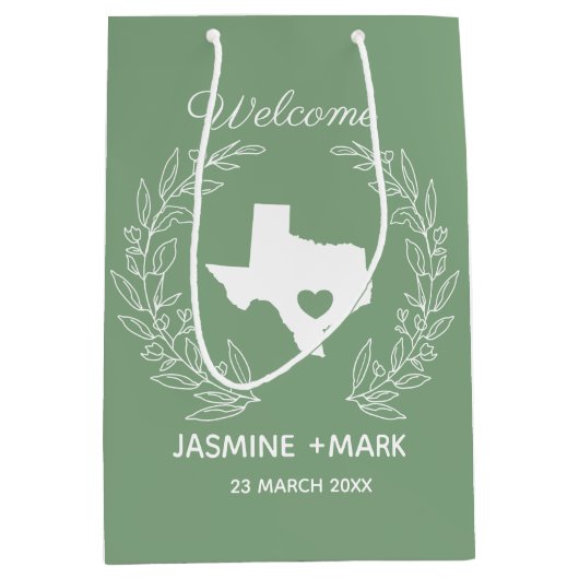 Welkom bij Texas bruiloft party aangepast Medium Cadeauzakje (Voorkant)