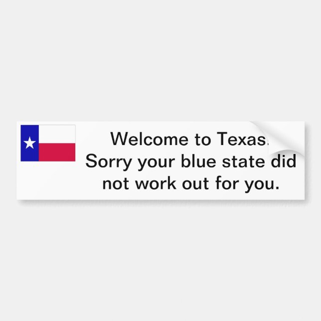Welkom bij Texas bumper sticker (Voorkant)