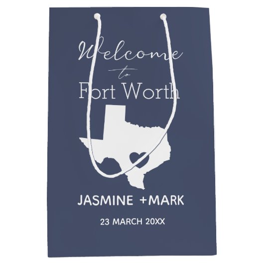 Welkom bij Texas Fort Worth Aangepast Feest  Mediu Medium Cadeauzakje (Voorkant)