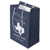 Welkom bij Texas Fort Worth Aangepast Feest  Mediu Medium Cadeauzakje (Voorkant Gekanteld)