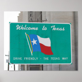 Welkom bij Texas Highway Sign Poster