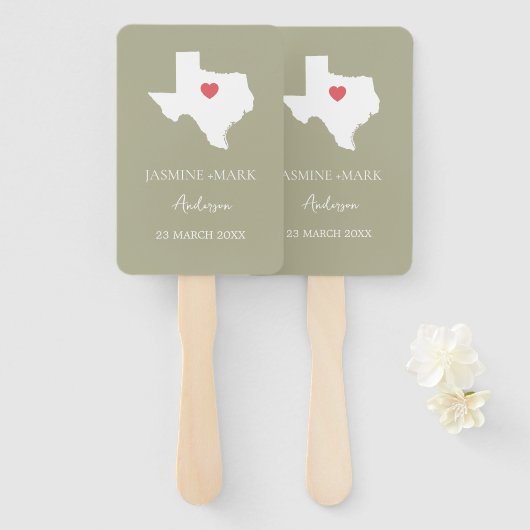 Welkom bij Texas Wedding Party Custom Handwaaier (Voorkant en achterkant)
