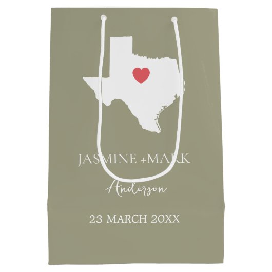 Welkom bij Texas Wedding Party Custom Medium Cadeauzakje (Achterkant)