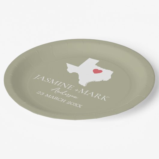 Welkom bij Texas Wedding Party Custom Papieren Bordje (Gekanteld)