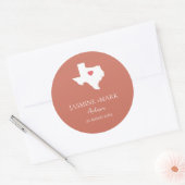 Welkom bij Texas Wedding Party Custom Ronde Sticker (Envelop)