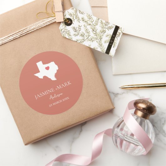 Welkom bij Texas Wedding Party Custom Ronde Sticker (Geschenken)