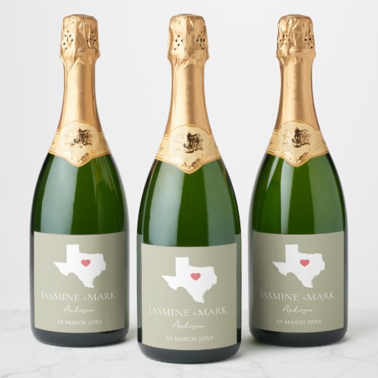 Welkom bij Texas Wedding Party Custom Sparkling Wijnetiket (Flessen)