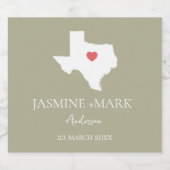 Welkom bij Texas Wedding Party Custom Sparkling Wijnetiket (Enkel label)