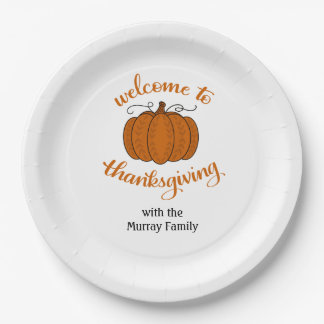 Welkom bij Thanksgiving persoonlijke borden Papieren Bordje