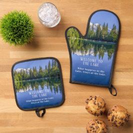 Welkom bij The Lake Pine Tree Forest Ovenwant & Pannenlap Set