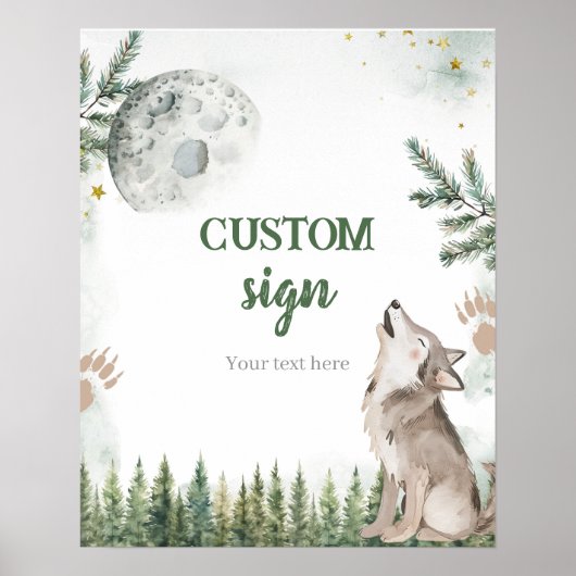 Welkom bij The Pack Forest Wolf Custom Sign Poster (Voorkant)