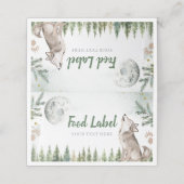 Welkom bij The Pack Forest Wolf Food Label Afsprakenkaart (Buitenkant ongevouwen)