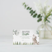 Welkom bij The Pack Forest Wolf Luier Raffle Informatiekaartje (Staand voorkant)