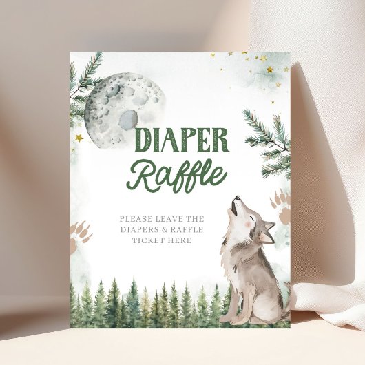 Welkom bij The Pack Forest Wolf Luier Raffle Poster