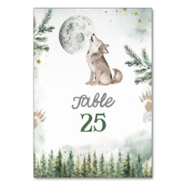 Welkom bij The Pack Forest Wolf Table Number Kaart