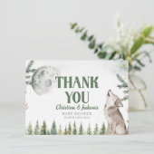 Welkom bij The Pack Forest Wolf Thank You Card Informatiekaartje (Staand voorkant)